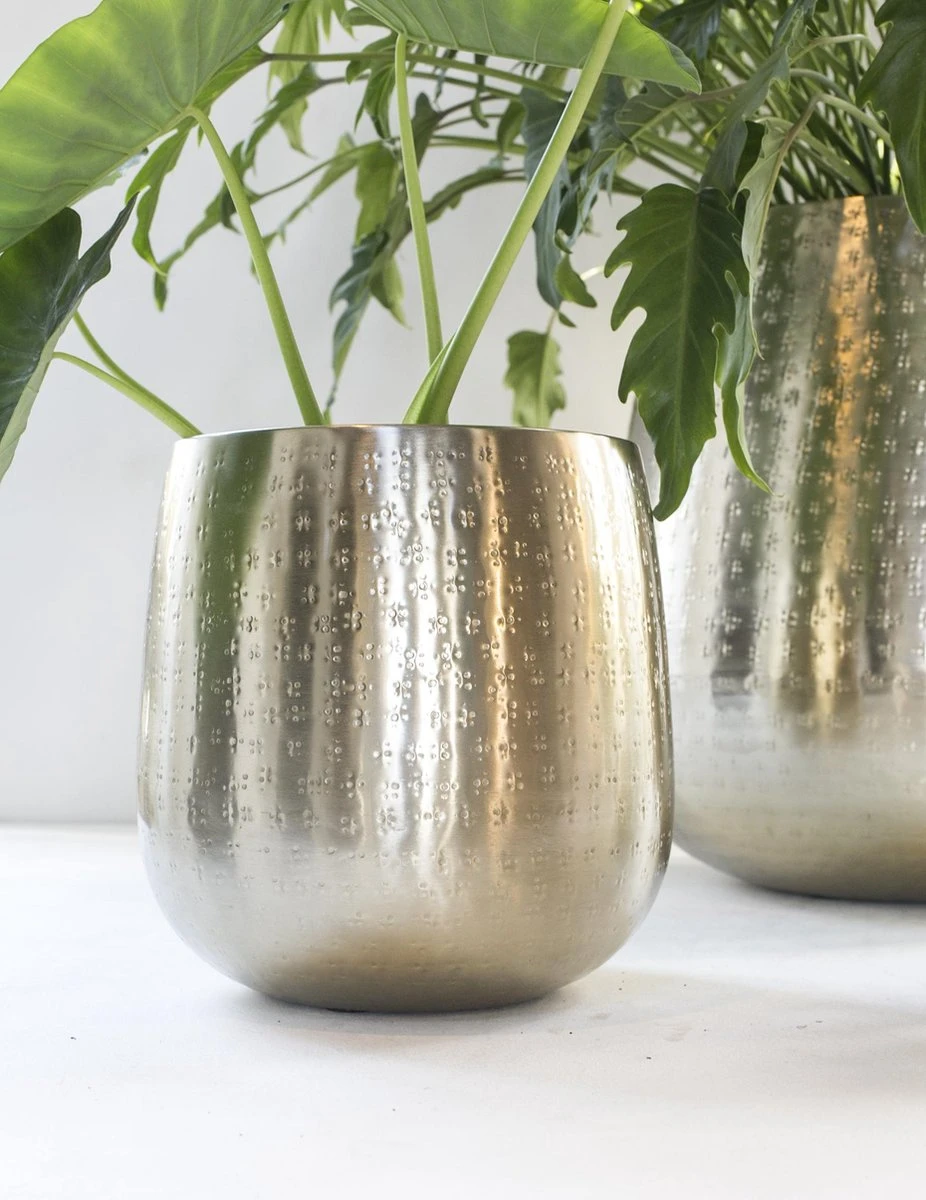 Gina Da - Bloempot - Karakter - Goud - Metaal - 15 Cm Hoog 5 Gina Da - Bloempot - Karakter - Goud - Metaal - 15 Cm Hoog - Afbeelding 3