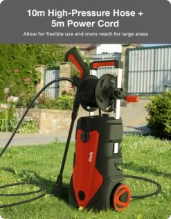 Merkloos Home Hogedrukreiniger - 2100W - 165 Bar - Met Verstelbare Nozzles Slanghaspel 5m Netsnoer 10m Slang - Voor Reiniging Huis Auto Tuin -Tuinen Speciaal Winkel 939x1200 4