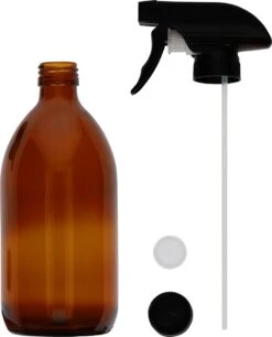 QUVIO Sprayfles - Spuitfles - Plantenspuit - Schoonmaak Spuit - Huishoudspray - Leeg/Hervulbaar - Kamerspray - Allesreiniger - Glazen Sprayflacon - Waterspuit - Kappersspuit - 500 Ml - Glas - Bruin - Zwart -Tuinen Speciaal Winkel 969x1200 3