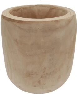 Mica Decorations Pia Bloempot - H31 X Ø31 Cm - Paulownia Hout - Lichtbruin -Tuinen Speciaal Winkel 983x1200 2