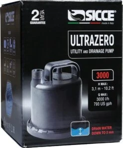 Sicce Ultra Zero - Vlakzuiger - Dompelpomp - Wateroverlast - 3000 L/h -Tuinen Speciaal Winkel 998x1200 2